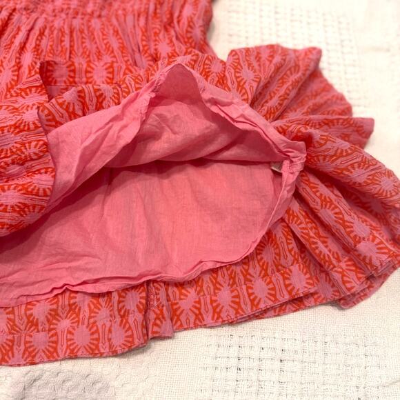 Free People Annie smocked small square neck mini dress D2 2980 - Picture 6 of 11